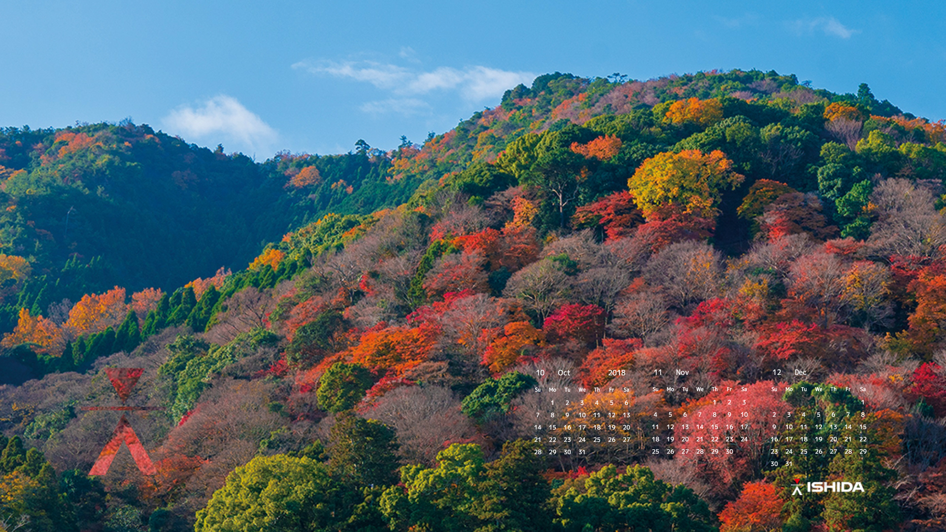 2018年10月至12月石田日历壁纸